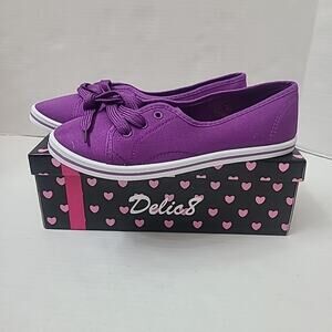 DELIC8 Women's Canvas Lace Sneakers Purple Size 7 New